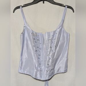 Flawed Michaelangelo Elegant Lavender Embellished Women's Corset Top